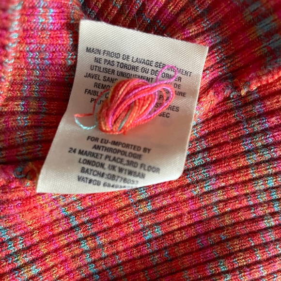 Anthropologie Moth ribbed rainbow short sleeve sweater - Picture 6 of 8